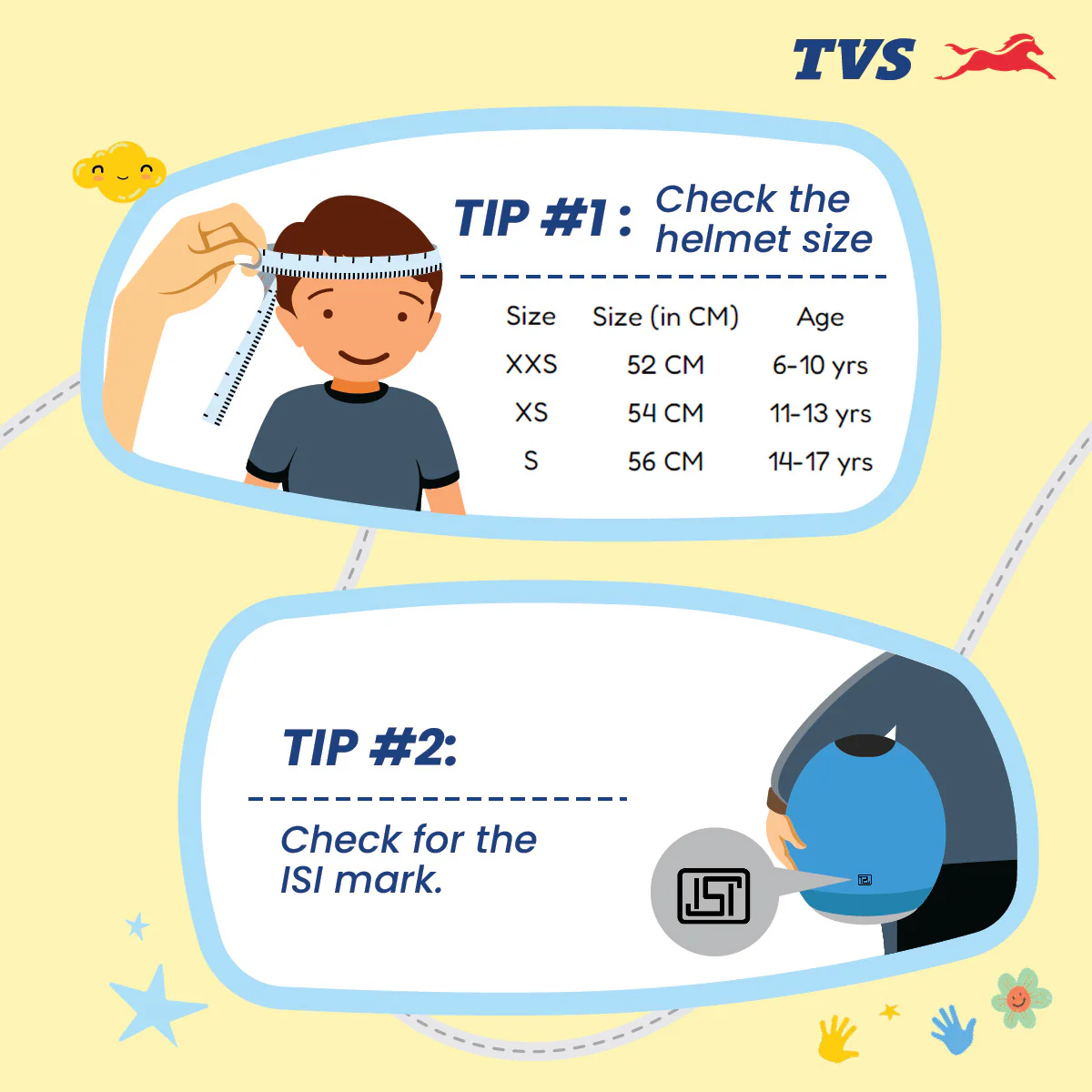 TVS Racing Kids Half Face Helmet, Color: White - ISI Certified - Image 3